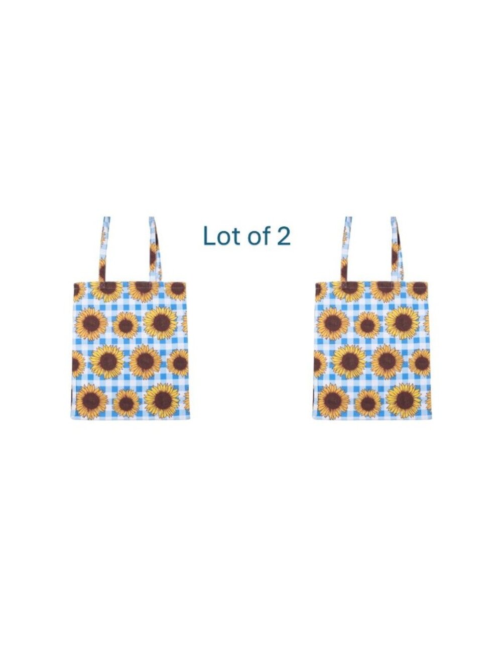 LOT / BUNDLE 2 bags -SKINNYDIP Sunflowers floral canvas foldable reusable totes